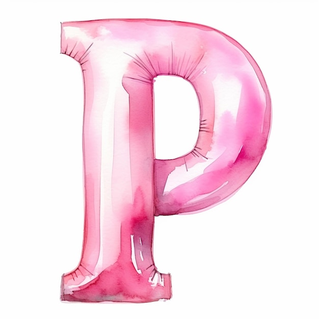 Eine Nahaufnahme eines rosafarbenen Ballons in Form des generativen Buchstabens „P“.