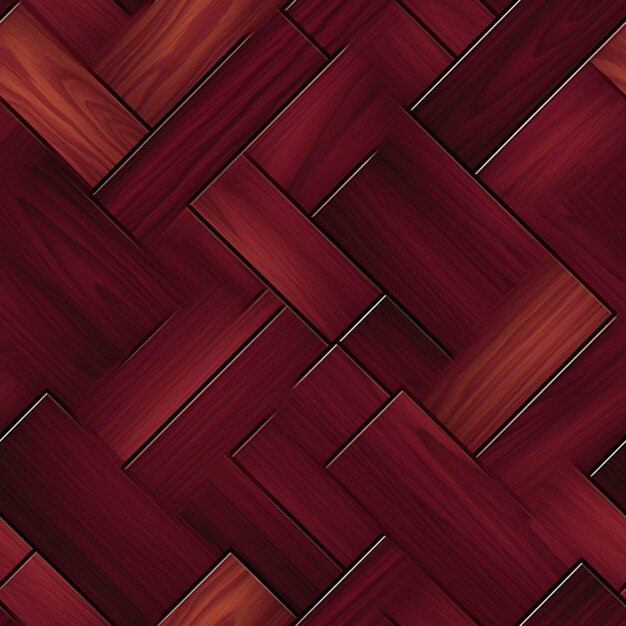 Eine Nahaufnahme eines roten Holzbodens mit einem generativen KI-Muster