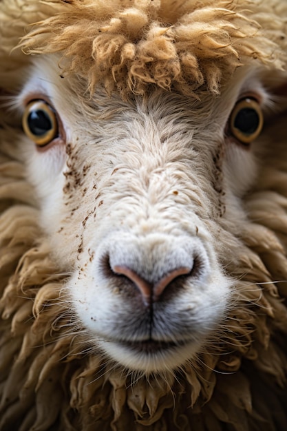 eine Nahaufnahme eines Schafes mit sehr schäbigem Haar