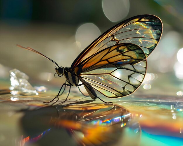 eine Nahaufnahme eines Schmetterlings auf einer Oberfläche