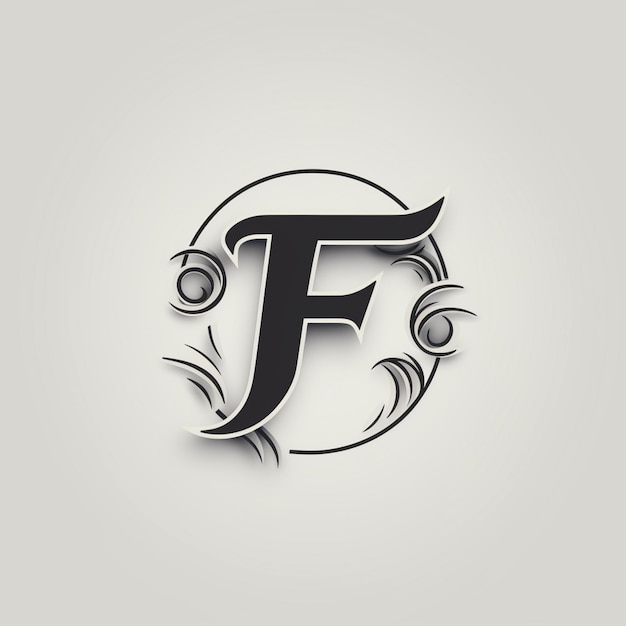 Foto eine nahaufnahme eines schwarz-weißen logos mit dem buchstaben f generative ai