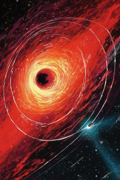 Eine Nahaufnahme eines schwarzen Lochs in der Mitte einer Galaxie