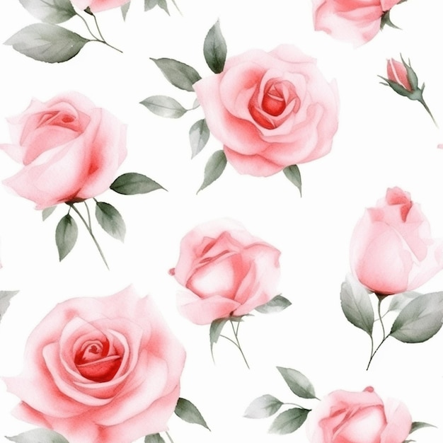 eine Nahaufnahme eines Straußes rosa Rosen auf weißem Hintergrund, generative KI