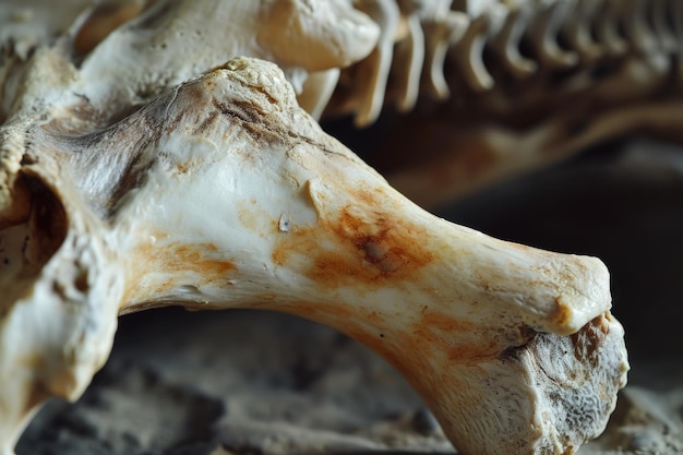 Foto eine nahaufnahme eines tierknochens dieses bild kann in verschiedenen projekten im zusammenhang mit biologie, anatomie, archäologie oder natur verwendet werden