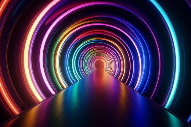 Eine Nahaufnahme eines Tunnels mit einem Licht am Ende generative ai