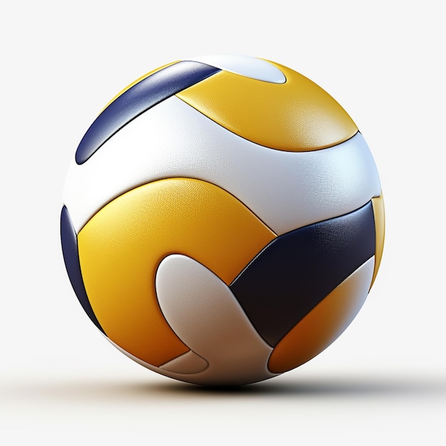 eine Nahaufnahme eines Volleyballballs mit weißem Hintergrund