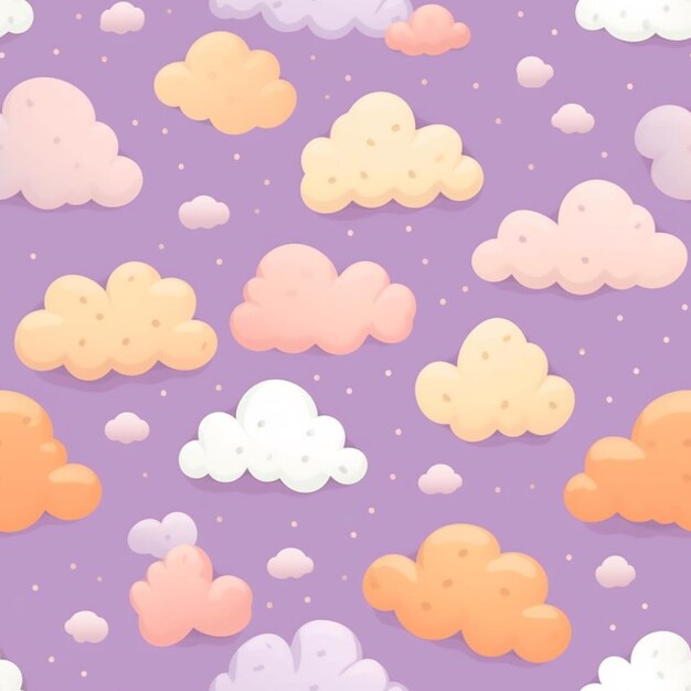Eine Nahaufnahme eines Wolkenhaufens auf einem lila Hintergrund