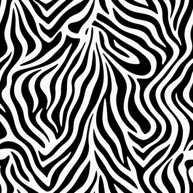 eine Nahaufnahme eines Zebradruckmusters auf einem schwarz-weißen Hintergrund, generative KI