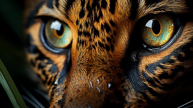 Eine Nahaufnahme von einer Dschungel Katzen Augen erfassen die