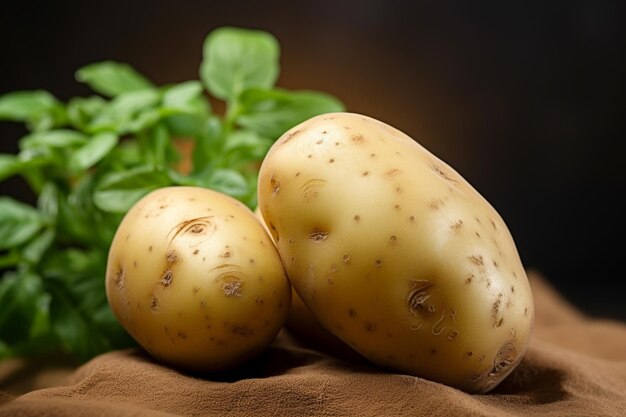 Eine Nahaufnahme von frischen Kartoffeln