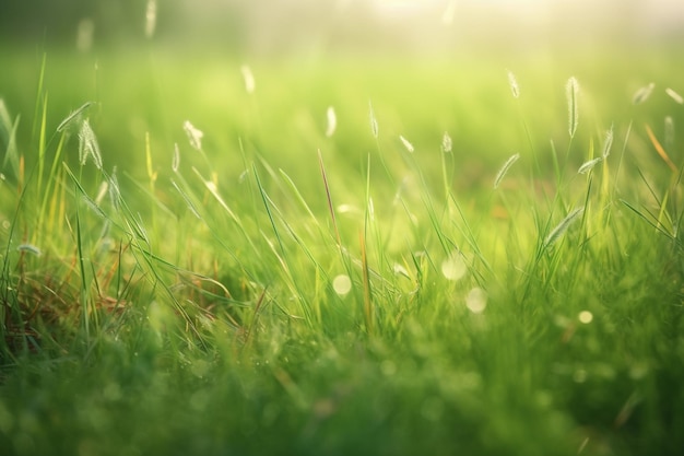 Eine Nahaufnahme von Gras, auf das die Sonne scheint