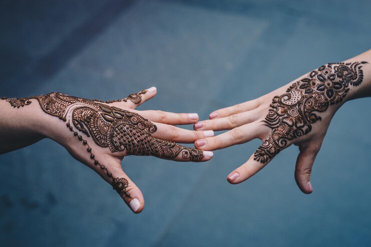 Foto eine nahaufnahme von henne-tattoos in indien, mumbai