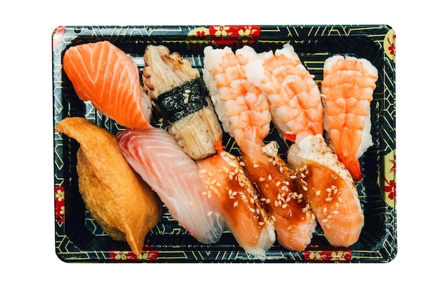 Eine Nahaufnahme von Sushi.