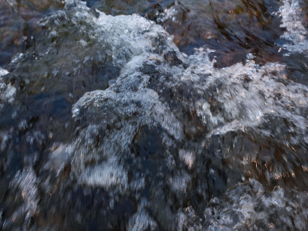 Eine Nahaufnahme von Wasser mit dem Wort "Wasser" auf der Unterseite.