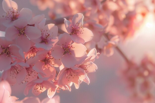 Eine Nahaufnahme von zarten Kirschblüten in voller Blüte