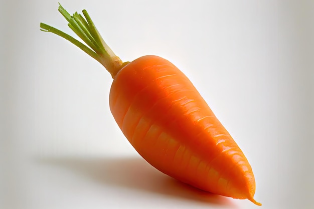 Eine natürliche Karotte mit weißem Hintergrund