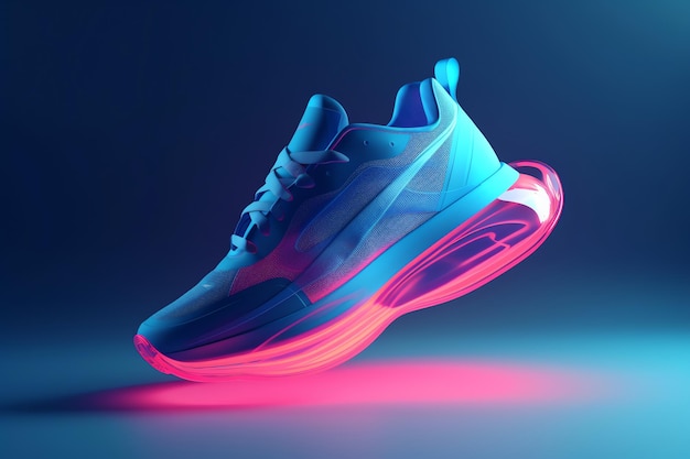 Eine Neon-Sneaker-Illustration