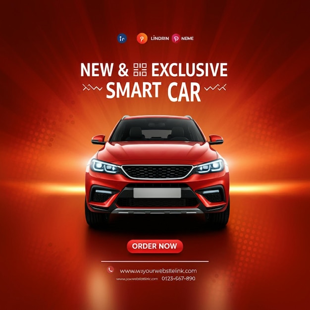 eine neue Autowerbung mit einem neuen Smart-Auto auf dem Bildschirm