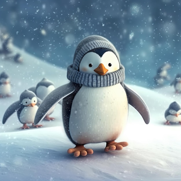 Eine niedliche Pinguin-Illustration