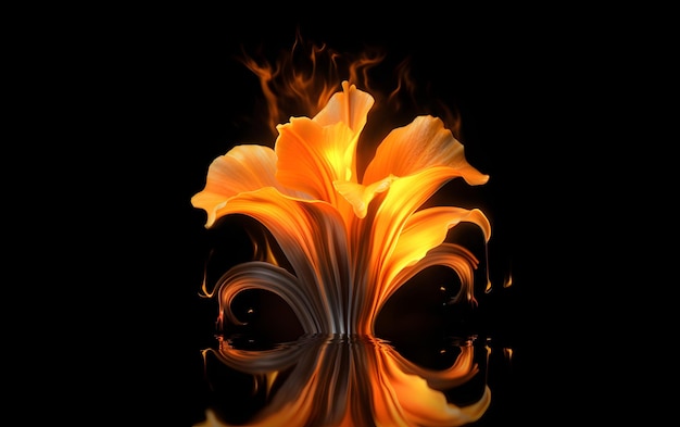 Eine orangefarbene Blume mit einer Flamme