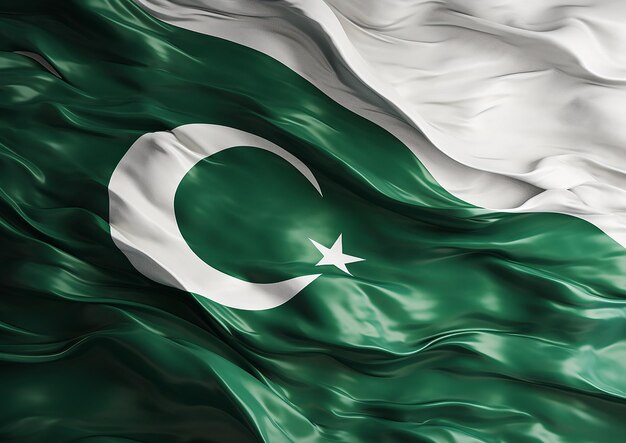 eine pakistanische Flagge, die im Wind weht