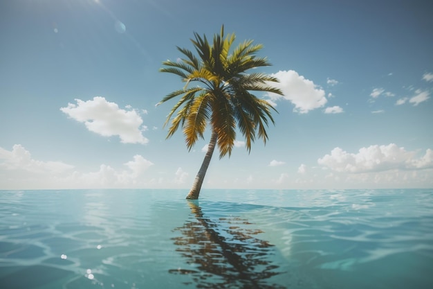 Eine Palme im Wasser