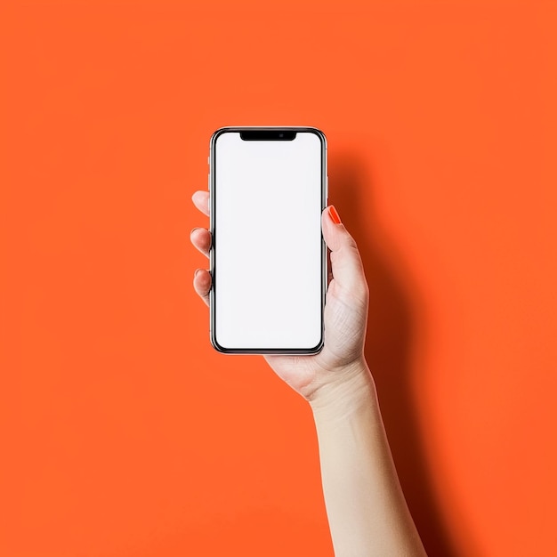 eine Person, die ein Telefon hält, das eine weiße Abdeckung hat