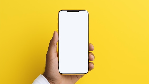 eine Person, die ein weißes Telefon hält, das ein weißes Gehäuse hat