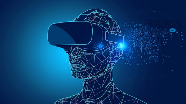 eine Person, die VR- und AR-Googles verwendet