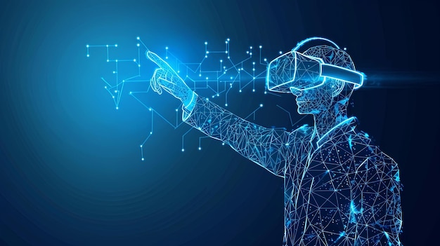 eine Person, die VR- und AR-Googles verwendet