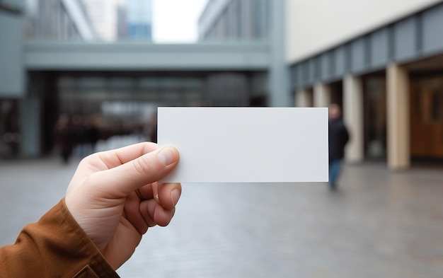 Eine Person hält eine weiße Karte mit der Aufschrift „Quadrat“.