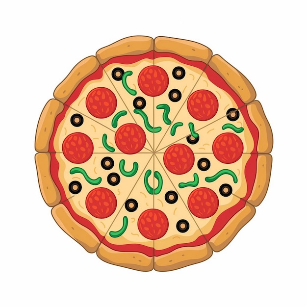 eine Pizza mit einer Pizza und einer Pizza darauf