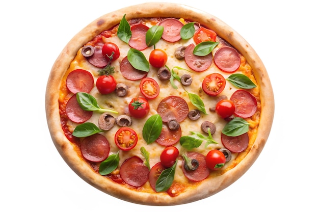 eine Pizza mit vielen Toppings darauf