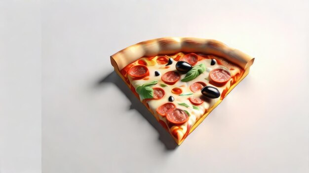 Eine Pizzascheibe in 3D