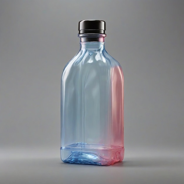Eine Plastikflasche mit durchsichtiger Farbe