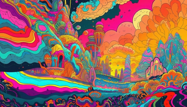Eine psychedelische Kunst eines psychedelischen Kunstkünstlers