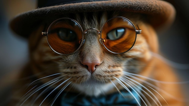 Eine rätselhafte Katze mit Brille - ein Einblick in die Intelligenz der Katzen