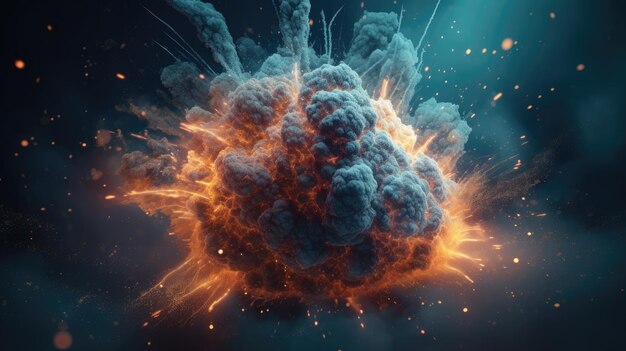 Eine realistische 3D-Illustration der Urknallexplosion