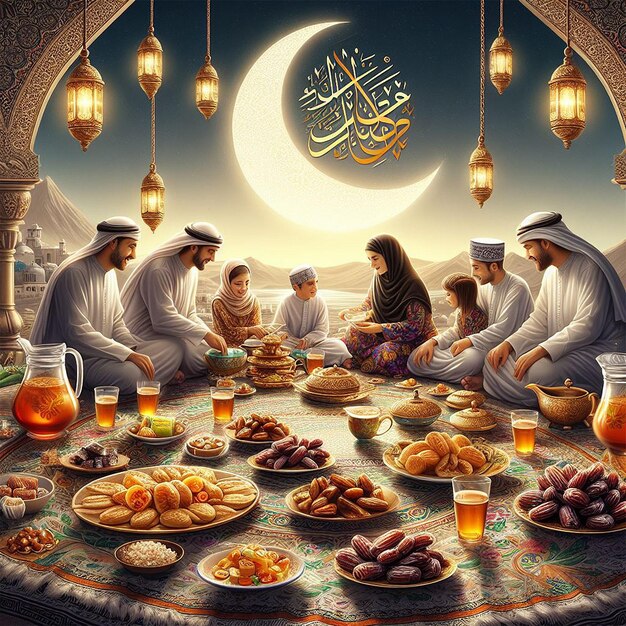 Eine realistische Eid al-Fitr-Illustration