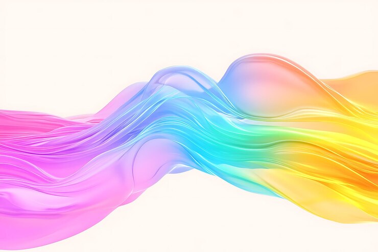 eine regenbogenfarbene Welle ist mit Regenbogsfarben gefärbt