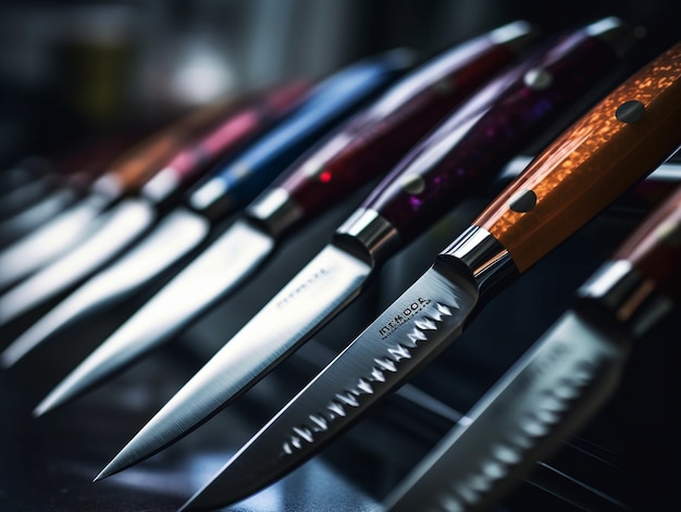 Eine Reihe Messer mit dem Wort Seiko darauf