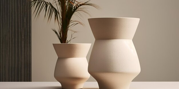Foto eine reihe von handgefertigten minimalistischen keramiken