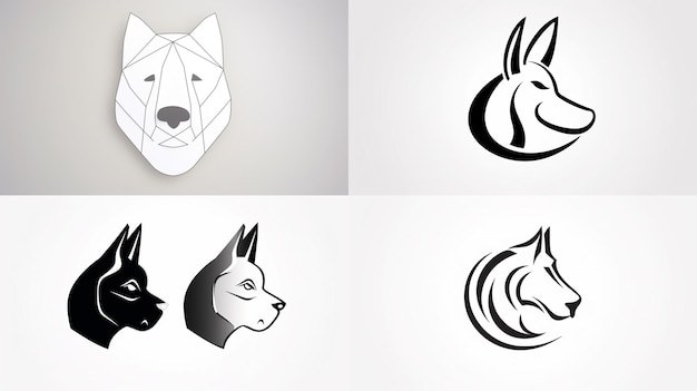 Eine Reihe von Logos für Hunde und Katzen