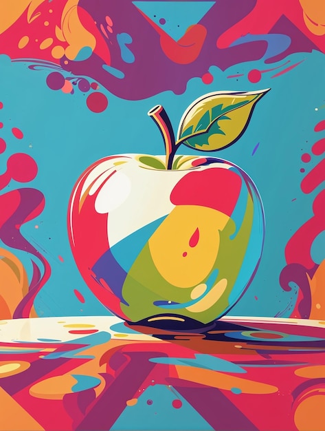 Eine richtige Apple-Pop-Art-Illustration