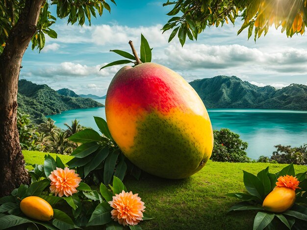 eine riesige Mango in einer atemberaubenden Natur