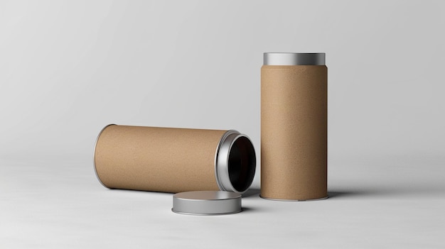 eine Rolle Papier steht neben einer Rolle braunes Papier