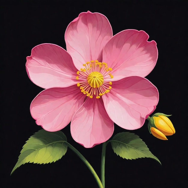 Eine rosa Blume mit ausgeprägten Blütenblättern und einem detaillierten Mittelpunkt