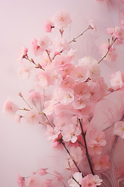 eine rosa Blumenvase mit den Worten Kirschblüte darauf