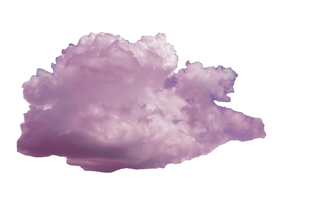 eine rosa schneeweiße Kumuluswolke gegen einen blauen Himmel
