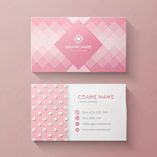 eine rosa und weiße Karte mit einem rosa Hintergrund mit einem rosa und weißen Design